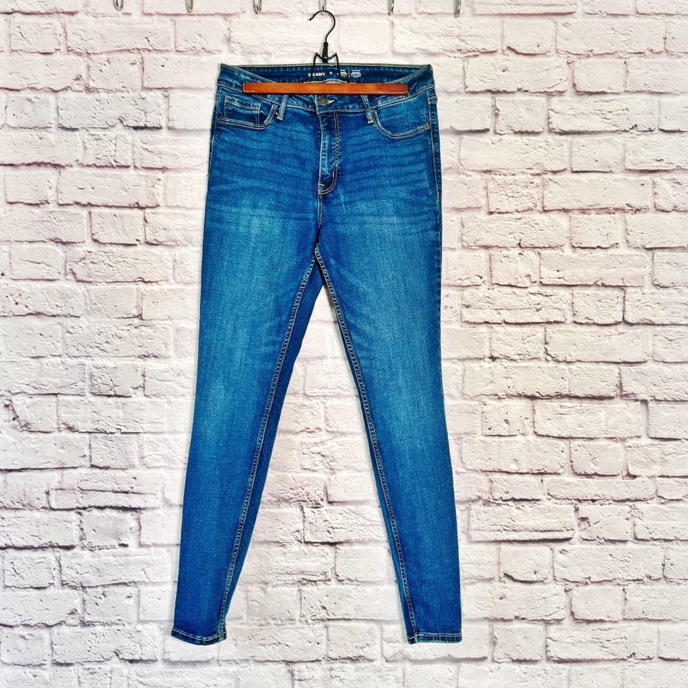 Old Navy Rockstar Super Skinny High Rise Blue Jeans 12 Long